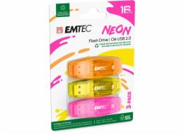 Emtec USB2.0 C410 16GB Neon 3 pcs