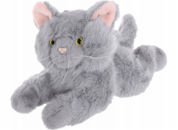 Madej Plyšová hračka ležící kočka 55 cm šedá