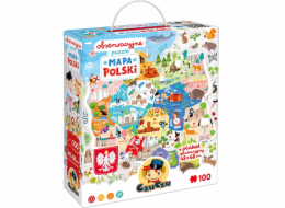 CzuCzu Puzzle s pozorováním - Mapa Polska 100 dílků