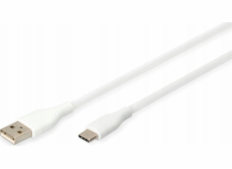 Digitus USB 2.0 Silikon-Anschlusskabel USB-A > USB-C (weiß, 2 Meter, PD, Laden mit bis zu 60 Watt)
