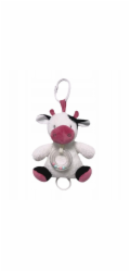 TULILO Hudební skříňka Cow bílá a vínová 18 cm