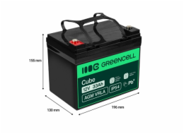 Green Cell AGM VRLA IP54 12V 33Ah baterie pro sekačky na trávu, skútry, lodě, invalidní vozíky