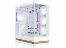 Zalman skříň P40 Namu / midT/ 4x120mm ARGB fan / 2xUSB 3.0 / USB-C / panoramatická / dřevěné doplňky / bílá