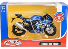 Daffi Motocykl MSZ 1:18 Suzuki GSX-R1000 modrý