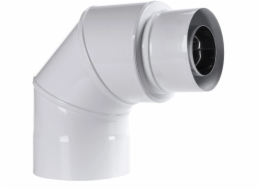 Alkotest 80/125-60/100 TURBO KOLENO DVOUstěNNÉ 90 REDUKCE BÍLÁ 0/ RSK.SX-TDNV80/125K90RB