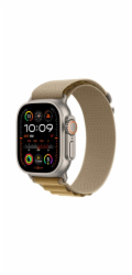 Apple Watch 49mm Tan Alpine Loop - Large - Natural Titanium Finish