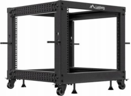 Lanberg Otevřený rack 19   9U 600x600-1100 nastavitelný černý