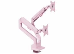 AROZZI ALZARE NEO DUO Pink/ stolní držák pro 2 monitory/ plynový píst/ kovový/ růžový