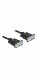 Delock Sériový kabel RS-232 D-Sub 9, ze zásuvky na zásuvku, null modem s krytem - automatické řízení CTS / RTS - 5 m
