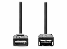 NEDIS prodlužovací kabel USB 3.2 Gen 1/ zástrčka USB-A - zásuvka USB-A/ 5 Gbps/ kulatý/ černý/ bulk/ 2m