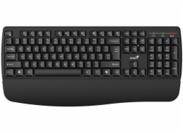 GENIUS KB-7123/ bezdrátová 2,4GHz/ ergo předložka/ Copilot/ mini receiver/ USB/ černá/ CZ+SK layout