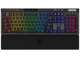 MSI herní klávesnice STRIKE PRO Wireless Silent/ bezdrátová 2,4GHz+BT/ mechanická/ RGB/ USB/ předložka/ US layout