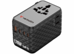 Verbatim univerzální cestovní adaptér Charge’n’Travel 170W, černá