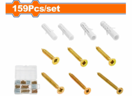 Wadfow Hmoždinka s vrutem do dřevotřísky sada 159ks