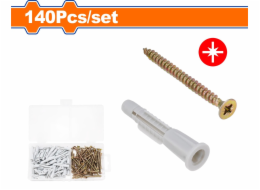 Wadfow Hmoždinka s vrutem sada 140ks