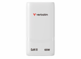 Verbatim GaN cestovní adaptér Fold 'n' Go 65W, 2×USB-C PD3.0, EU konektor, bílá