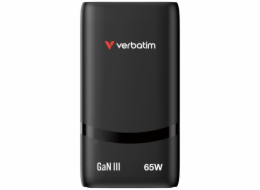 Verbatim GaN cestovní adaptér Fold &apos;n&apos; Go 65W, 2×USB-C PD3.0, EU konektor, černá