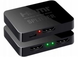 Lanberg HDMI video rozbočovač - 2x HDMI 4K + USB-C port černý