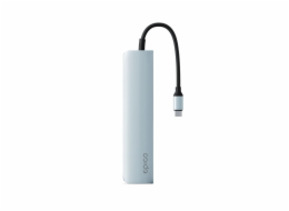 Epico 6v1 hliníkový USB-C 8K hub - modrá