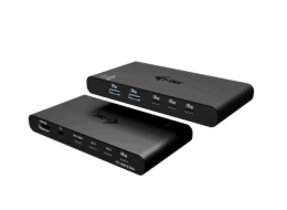 i-tec KVM dokovací stanice pro dva hositele, 4K HDMI, 3x USB-C, 2x USB-A, Power Delivery 2x 100W