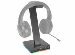 SPEEDLINK Excello Illuminated Headset Stand, 3-port USB 2.0 Hub, integrated Soundcard, black