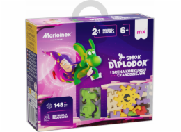 Marioinex Mini vaflové kostky - Diplodocus a scéna 148 dílků