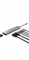 TRUST Dokovací stanice DALYX 7v1, 1xDP, 2xHDMI, 2xUSB-C, 2xUSB, šedá