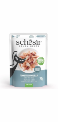 SCHESIR Tuna with hake in jelly - mokré krmivo pro kočky - 70g