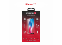 SKLO SWISSTEN FULL GLUE, COLOR FRAME, CASE FRIENDLY PRO APPLE IPHONE 17 ČERNÉ