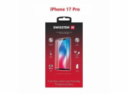SKLO SWISSTEN FULL GLUE, COLOR FRAME, CASE FRIENDLY PRO APPLE IPHONE 17 PRO ČERNÉ