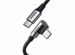 UGREEN Kabel US334 70643 USB-C (úhlový) / USB-C (rovný) 100 W PD 1 m – černý