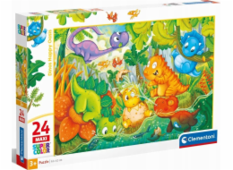 Clementoni - Puzzle 24 Šťastná oáza dinosaurů MAXI