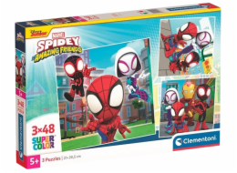 Clementoni - Puzzle 144 Spidey a jeho úžasní přátelé 3x48 dílků