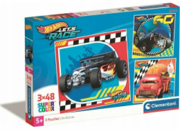 Clementoni - Puzzle 3x48 Square Hot Wheels