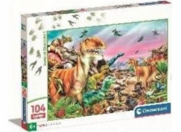 Clementoni - Puzzle 104 Země dinosaurů