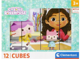 Clementoni - Obrázkové kostky - Gábin kouzelný domek 12 kostek