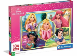 Clementoni - Puzzle 104 Super Disney Princezny