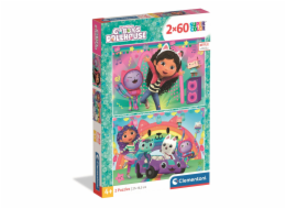 Clementoni - Puzzle 2x60 Gabby a její domeček