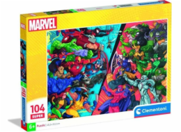 Clementoni - Puzzle 104 Super Marvel Hrdinové vs. Záporáci