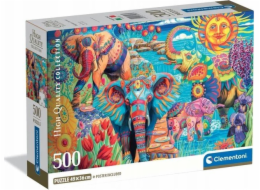 Clementoni - Puzzle 500 Karneval slonů