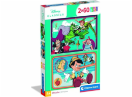 Clementoni - Puzzle 2x60 Disney Klasika
