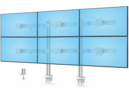 StarTech.com Six-Monitor Desk Mount w/ Crossbar, Up To 32" Screens/17.6lb - Montážní sada - pro 6 LCD displeju - column, dual - ocel, plast - bílá - velikost obrazovky: 17"-32" - upevnitelné na stul