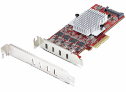 StarTech.com 4-Port USB Type-C PCIe Card, USB-C 10Gb, 4x Controllers, TAA - USB adaptér - PCIe 3.0 x4 nízký profil - USB-C 3.2 Gen 2 x 4 - kompatibilní s TAA