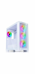 EVOLVEO Ptero Q2G, skříň ATX, 4x ARGB ventilátor, čelní+boční panel sklo, bílá