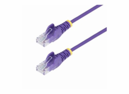 StarTech.com 2.5m Purple Slim CAT6 Ethernet Cable, Snagless, 28AWG, LSZH - Patch kabel - RJ-45 (M) do RJ-45 (M) - 2.5 m - 3.6 mm - UTP - CAT 5/5e/6 - IEEE 802.3bt - neobsahuje halogen, provedení bez h