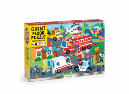 Mudpuppy Velké podlahové puzzle Záchranná vozidla 48 dílků
