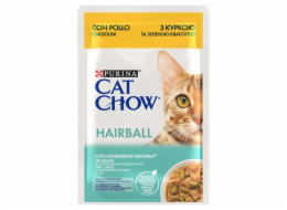 PURINA NESTLE PURINA Cat Chow Hairball Control with chicken and green beans in sauce - mokré krmivo pro kočky - 26x85g (20 + 6 GRATIS)