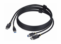 StarTech.com 6ft (1.8m) DisplayPort and USB 5Gbps KVM Cable - Kabel klávesnice / videa / myši (KVM) - USB typ A, DisplayPort (M) do USB Type B, DisplayPort (M) - 1.8 m - podpora 4K60Hz, podpora HDR10 