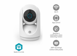Nedis WIFICI23CWT SmartLife Vnitřní Kamera | Wi-Fi | 3MP Full HD 1296p | Náklon | Snímač pohybu | Noční vidění | Bílá
