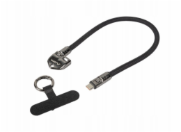 Lanberg Kabel USB-C M/M na krk/klíčenku 0,3 m 240 W černý
